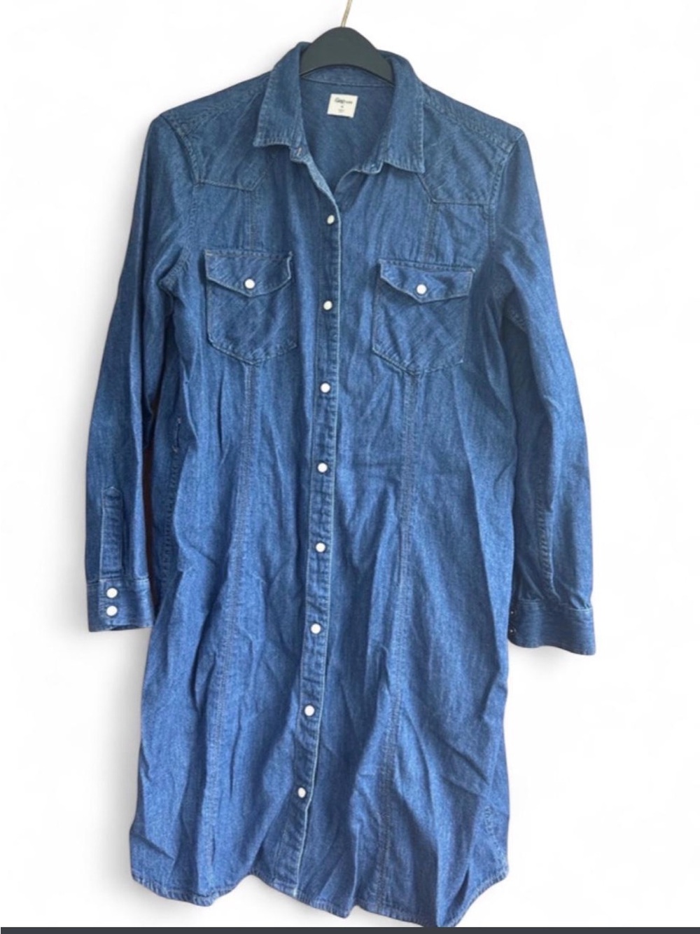 Gap 1969 Long Sleeve Denim Western 100% Cotton Shirt Dress XL
